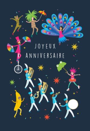 Carte anniversaire Klara Hawkins "Joyeux anniversaire fanfare"