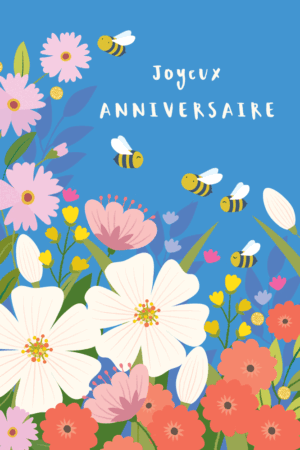 Carte anniversaire Klara Hawkins "Joyeux anniversaire abeilles"