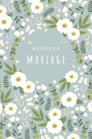 Carte mariage Klara Hawkins "Heureux mariage"