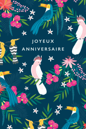 Carte anniversaire Klara Hawkins "Perroquets"