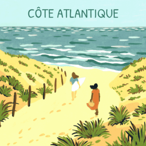 Carte d'art Paola Hirou "Côte Atlantique"