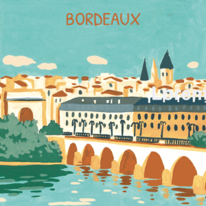 Carte d'art Paola Hirou "Bordeaux, pont de Pierre"