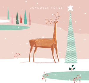 Carte Joyeuses fêtes Andrew Thornton "Deer"