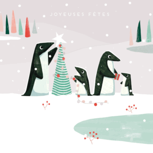 Carte Joyeuses fêtes Andrew Thornton "Penguin"