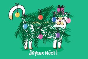 Carte noël Cécile Drevon "Chat Noël"