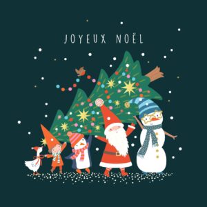 Carte Joyeux Noël Klara Hawkins "Tree carry"