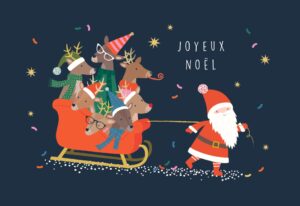 Carte Joyeux Noël Klara Hawkins "Sleighpull"